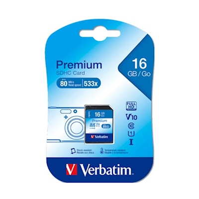 VERBATIM 16GB 80MB/S SD CARD SDHC CLASS 10