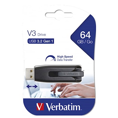 VERBATIM 64GB USB 3.0 DRIVE BELLEK