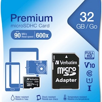 VERBATIM 32GB 90MB/S MICRO SD PRO CLASS 10 UHS-I