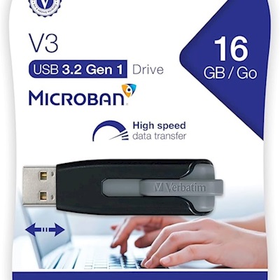 VERBATIM 16GB USB 3.0 DRIVE BELLEK