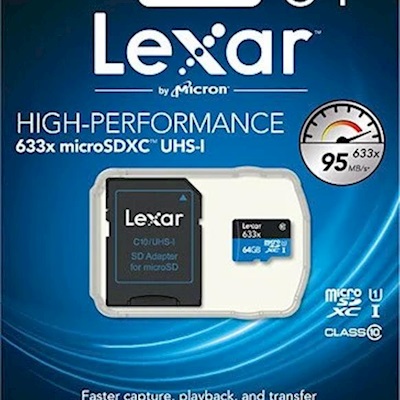 LEXAR 64GB 633X PROFESSIONAL SDXC UHS-I(CLASS) 10